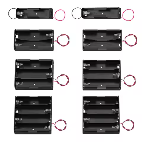 8pack 18650 Battery Holder 3.7V, 1/2/3/4 AA Battery Storage Case with Connect Wires