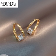 Earrings 18k Saudi Gold legit pawnable Women's opal Square Zircon Engagement Jewelry Girlfriend's Gift