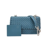 藍色 羊皮編織 Olimpia 肩背包【BOTTEGA VENETA BV 寶緹嘉】