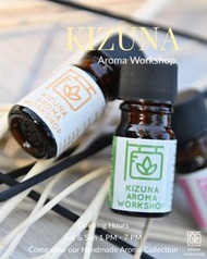 KIZUNA 五毫升 5ml 純香薰精油 essential oil 多款香味 選擇 雞蛋花 白茶 綠茶 檀香 茉莉花 蘭花 蓮花 白蘭花 洋甘菊 薰衣草 檸檬草 七里香  熱情果 香桃 薄荷  曇花