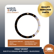 CI0667 SKX007/SRPD Sub Style Ceramic Bezel Insert - Black/Gold