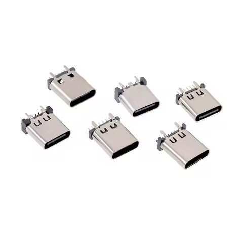 5pcs TYPE C 14 Pin Female Socket Connector SMT DIP Vertical 180° Charging Port Plug Socket Power USB