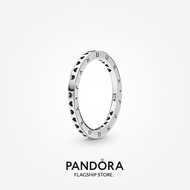 Authentic Original S925 Sterling Silver Pandora Hearts & Logo Ring