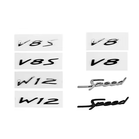 Black Speed V8 V8S W12 label logo car stickers for Continental GT Flying Spur Bentayga fender side l
