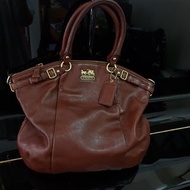 COACH Madison Lindsey Satchel brown leather