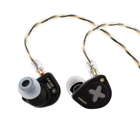 SIMGOT EW300 HBB Silver-Plated OFC IEM Cable 1DD+1Planar+1PZ In Ear Monitor Wired EarbudHybrid Drive