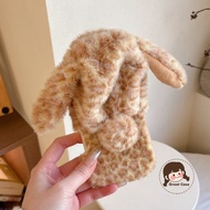 Cute Plush Leopard Print Rabbit Phone Case For Samsung Galaxy A26 A25 A24 A23 A22S A56 M56 F56 A55 F