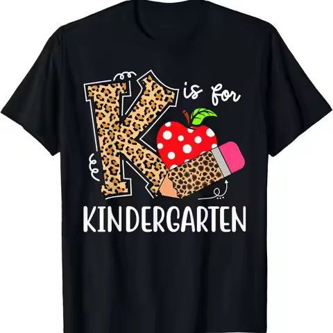 K Is For Kindergarten Teacher Leopard Back to School Kinder T Shirt