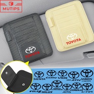 TOYOTA Car Sun Visor Multifunctional Sunglasses Clip Card Storage Bag Pen Holder For Vios Hilux Coro