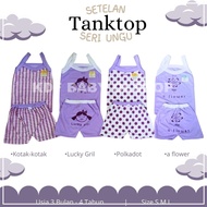 4 stelan tanktop anak perempuan motip lucu lucu setelan tengtop anak cwe 0-5 tahun