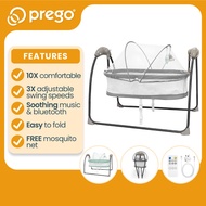Prego Breezy Baby Swing Electric Auto Cradle Newborn Foldable Bluetooth Buaian Elektrik Ayunan 宝宝婴儿电动摇篮床