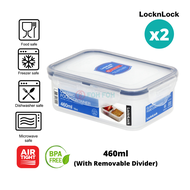[SG Stock] [Bundle of 2] LocknLock PP Microwave Airtight Stackable Classic Food Container With Removable Divider 460ML