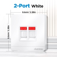 Ampcom RJ11 RJ45 faceplate ổ cắm tường wallplate tấm mặt 1-Port 2-Port 4-Port Mạng điện thoại Ổ cắm