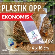 Contents 100 PCS_Opp Plastic Seal 4 x 16 cm Thickness 02 Micron Plastic Glue Seal 4 x 16 cm / Clear 