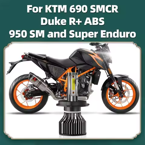 1PC LED H4 Bulb Motorcycle Headlight For KTM 690 SMCR Duke R+ ABS 950 SM and Super Enduro Motorbike 