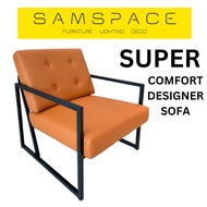 SAMSPACE Nordic Minimalist Leather Sofa Set 1 2 3 Seater