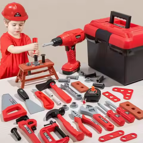 Kids Toolbox Kit Educational Toys Simulation Repair Tools Toys Drill Plastic Game Learning Engineeri