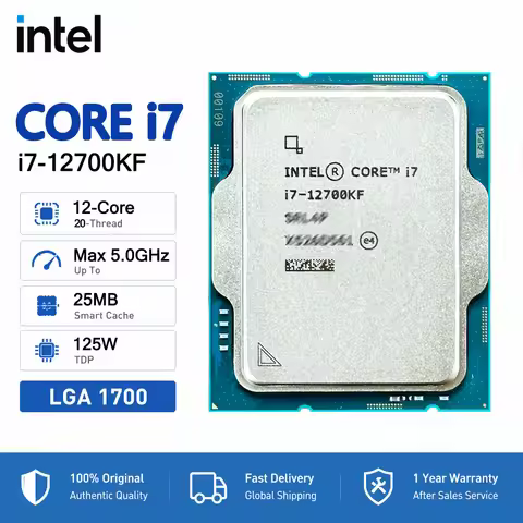 i7 12700KF Intel Core New i7 12700KF 3.6 GHz Twelve-Core Twenty-Thread CPU 10NM L3=25M 125W LGA 1700