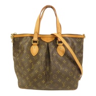 LOUIS VUITTON Monogram Palermo PM金扣手挽肩背兩用袋棕色