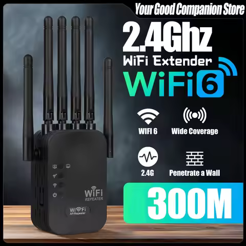 Dual Network interface WiFi 6 Repeater Signal Amplifier Router 300Mbps Signal Booster Cellular commu