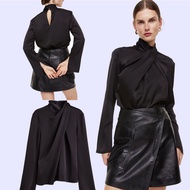 Women's HM BLOUSE HMB290 DRAPE BLACK