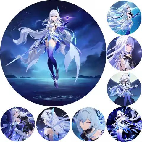 58mm Game Skirk Cosplay COSTUME Badge Pin SPTE Tinplate Brooch Prop Xmas Gift