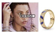 Chris精品代購 PANDORA  鍍18k新款寬版藍色條紋和寶石戒指  925純銀 CHARMS 美國代購