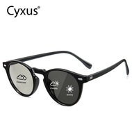 Cyxus Polarized Photochromic Sunglasses Round Frame Neutral Frame PC Temples Aluminum Magnesium Mult