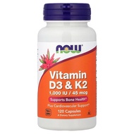 NOW Vitamin D3 & K2 維生素 120 粒