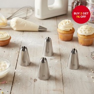 5-Piece Medium Piping Tips Set 304 Stainless Steel Baking Accessories 2D/1M/2A/2F/6B  Set 5 Keping N
