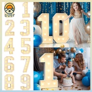 SUERHD LED Light Balloon, Light Up Balloons 0-9 Numbers Giant Birthday Figure, Mosaic Design Marquee