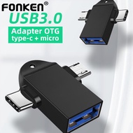 FONKEN Otg Type C Adapter 2 In 1 Otg Micro Usb Converter Usb C 3.0 Flash Disk Mouse Connector For Sm