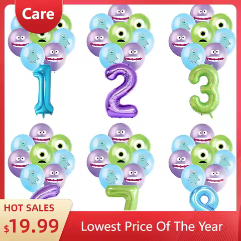 Monsters University Monsters, Inc. Birthday Party Decoration Number Aluminum Foil Latex Balloon Baby