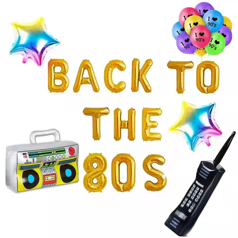 Back To The 80’s 90‘s RetroTheme Party Multicolor Disco Balloon Decorations Metallic 4D Disco Balloo