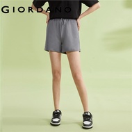 Giordanoผู้หญิง กางเกงขาสั้นเอวยางยืด สายรัด สีทึบ Free Shipping 05402449