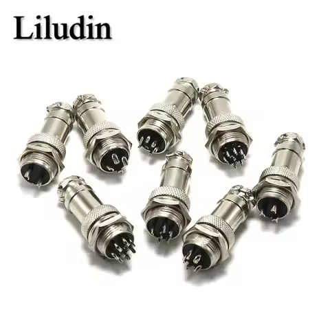 1Set GX16 2/3/4/5/6/7/8/9 Pin Male & Female 16mm Circular Aviation Socket Plug Wire Panel Connector 