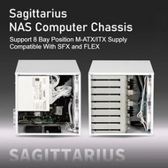 Sagittarius 8磁碟位NAS電腦機箱，配備ATX電源供應器、MATX主機板、全高PCIe插槽21.8公升
