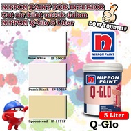 Nippon paint Q Glo Interior 5 Liter Snow White 1002P / Peach Pinch 1022P / Spoonbread 1171P