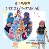 Tudung Qu Omey size XS (1-3tahun)