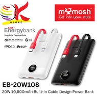 MYMOSH EB-20W108 10,800MAH 20W POWER BANK WITH BUILT-IN CABLE / EB-20W122 12,200MAH 20W SLIM POCKET 