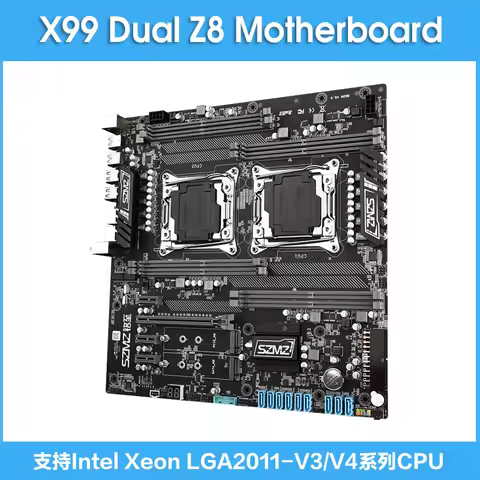 X99 dual Z8 motherboard with dual CPU M.2 NVME slot support PCI-E 3.0 DDR4 2133 2400MHz LGA2011-3 E5