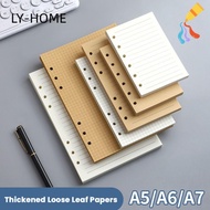 LIAOYING 80Sheets Notebook Refill Paper, Kraft Paper A5/A6/A7 Loose Leaf Paper, Simple Horizontal Li