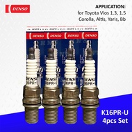 Denso K16PR-U Spark Plug for Toyota Vios 1.3, 1.5 / Corolla / Altis / Yaris / Bb ( 4pcs )