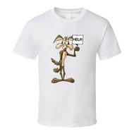 Wile E Coyote Cartoon Help Sign Tv Show Fan T Shirt