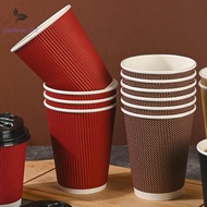 [LF] 25pcs/set 8oz Coffee Cups Double Wall Insulated Paper Coffee Cups With Lids Disposable Stripe P