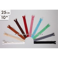 Japanese Zipper YKK No. 5 Bone Snake Ready-Made Plastic With Flat Head Length 25 Cm. (10 Inches)