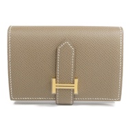 HERMES Epsom皮革Bearn Mini Wallet金扣錢包Etoupe