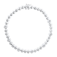 FAR EAST 21K/850 Gold Diamond Bezel Set Tennis Bracelet