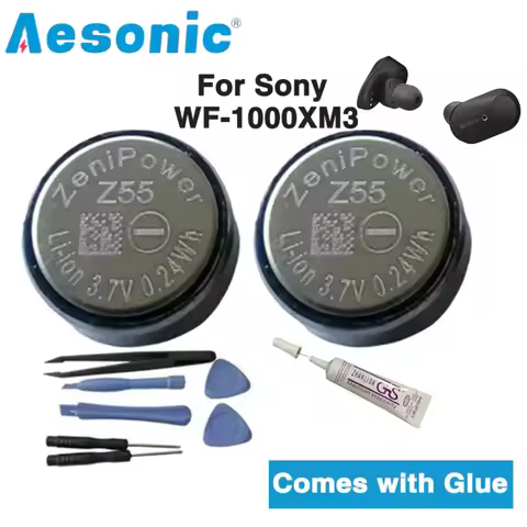 2PCS Original ZeniPower 3.7V Z55 Battery with Tool CP1254 for Sony WF-1000XM3 WF-SP900 WF-SP700N WF-
