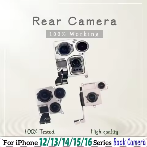 100% Tested Rear Camera For iPhone 13 14 15 16 Pro Max Back Camera 14 15 16 Plus Rear Main Lens Flex